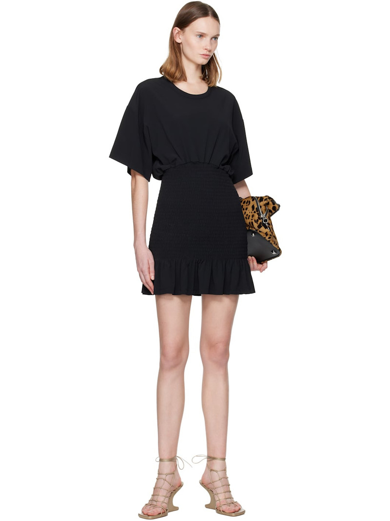 THE ATTICO Black Fluid Cady Minidress outlook