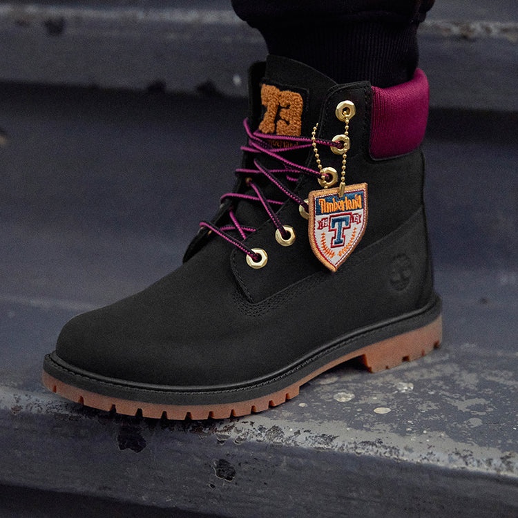 (WMNS) Timberland Heritage 6 Inch Waterproof Boots 'Black Nubuck with Pink' A44KXW - 7