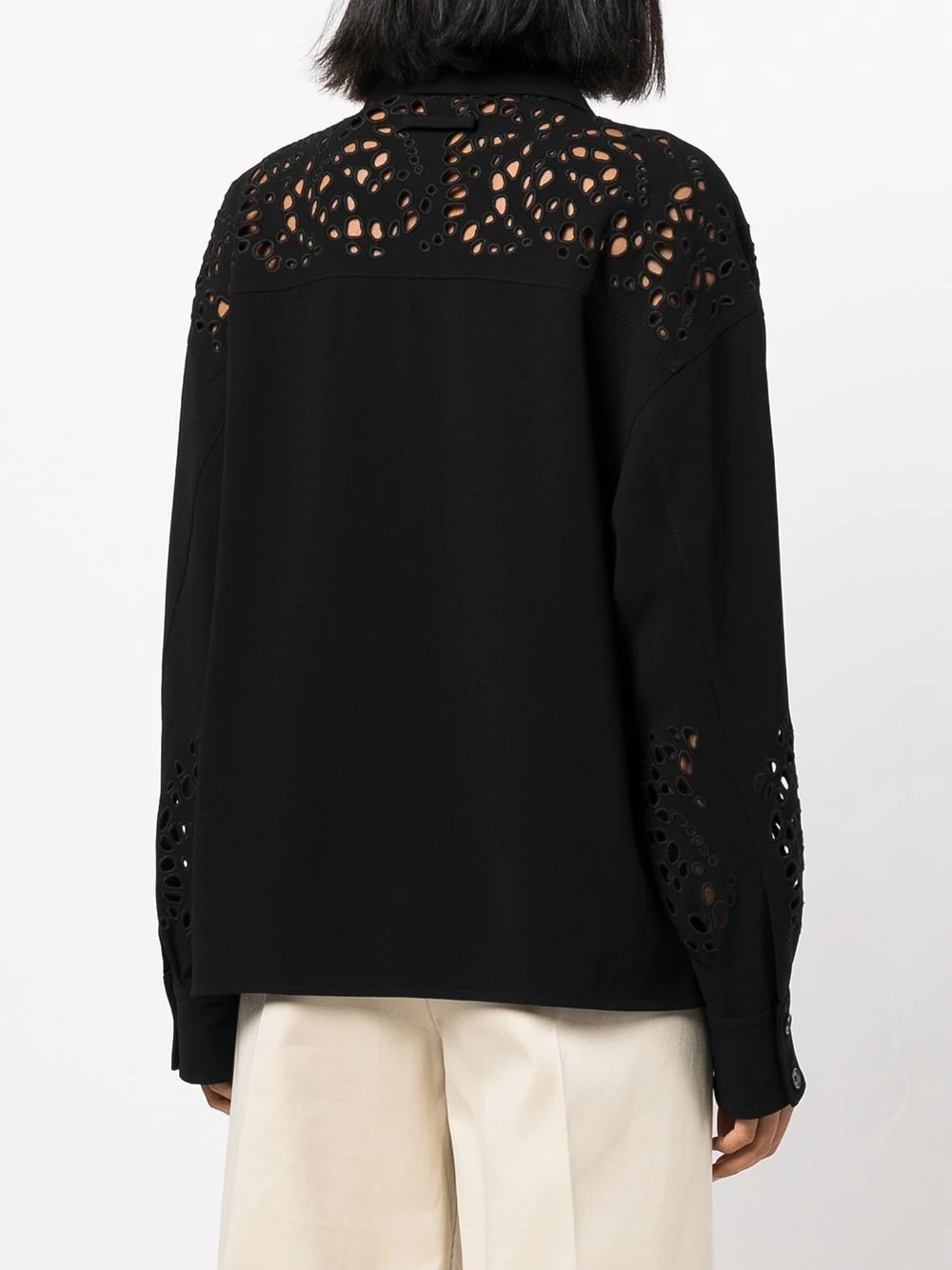 broderie anglaise crepe shirt - 4