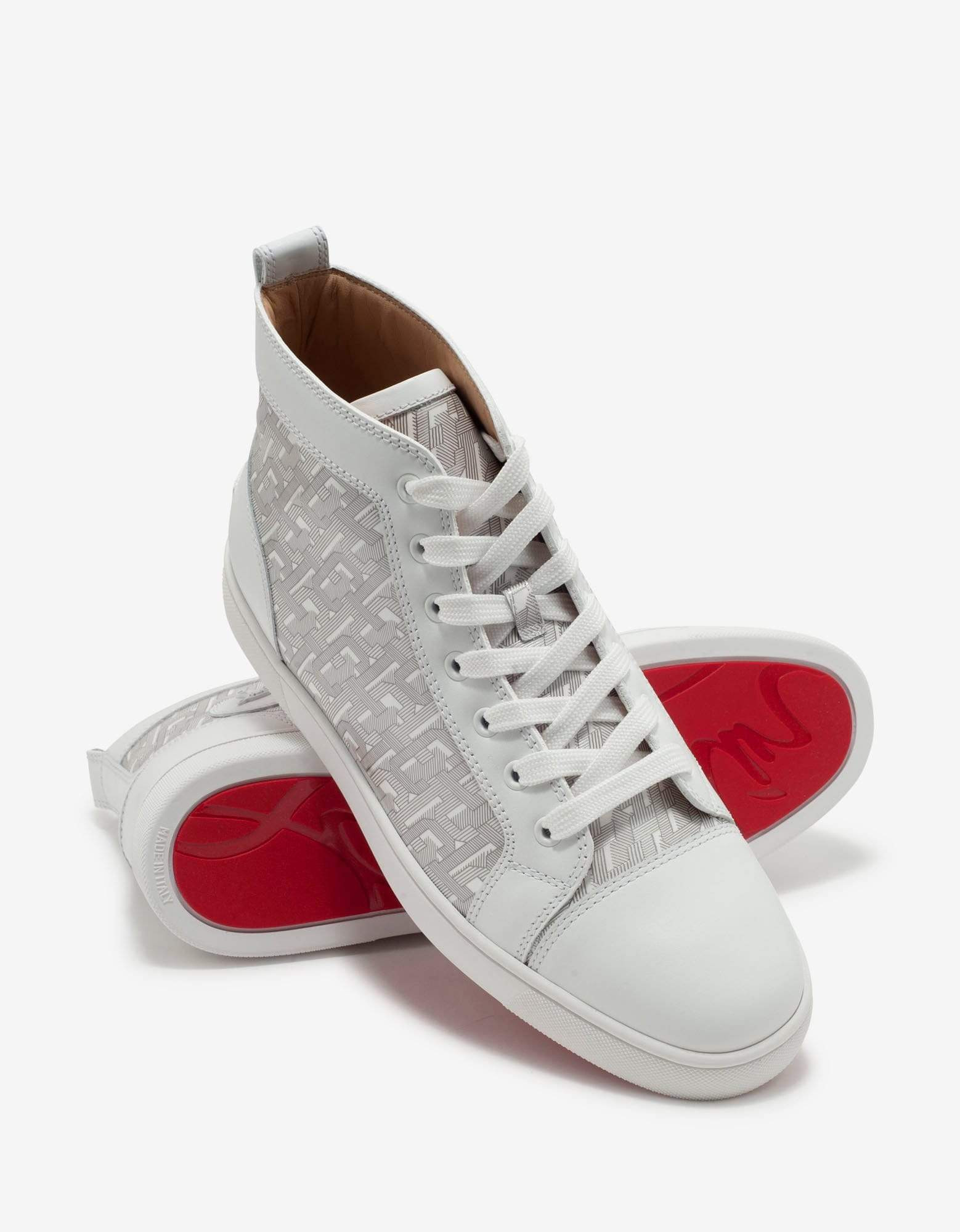 Christian Louboutin Louis CL Motif White High Top Trainers - 7