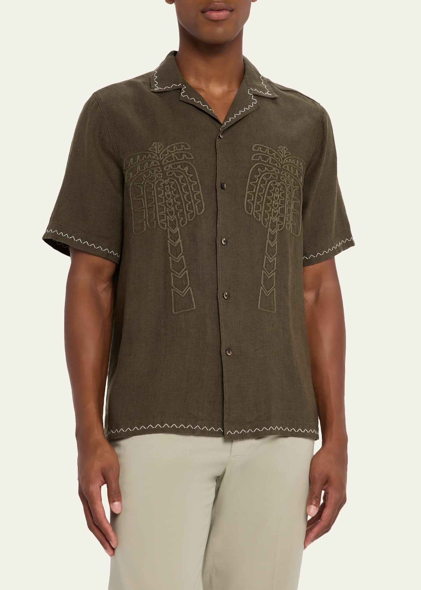 Men's Flavio Palmeira Linen Camp Shirt - 4