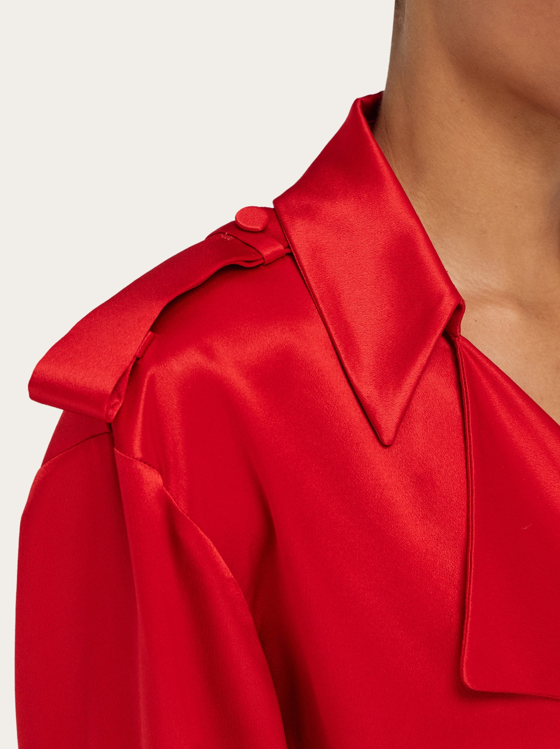 Short satin trench - 5