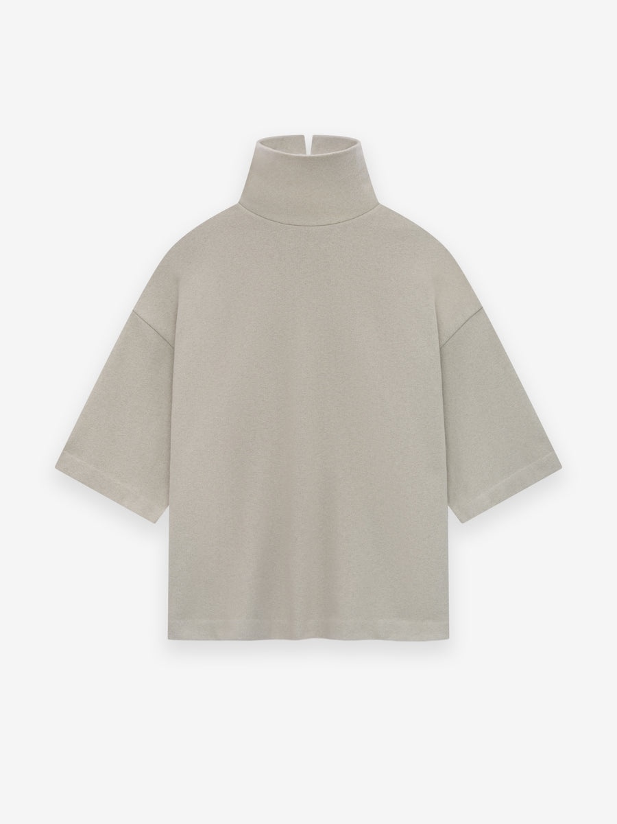 Cotton Wool High Neck Short Sleeve Shirt - 1