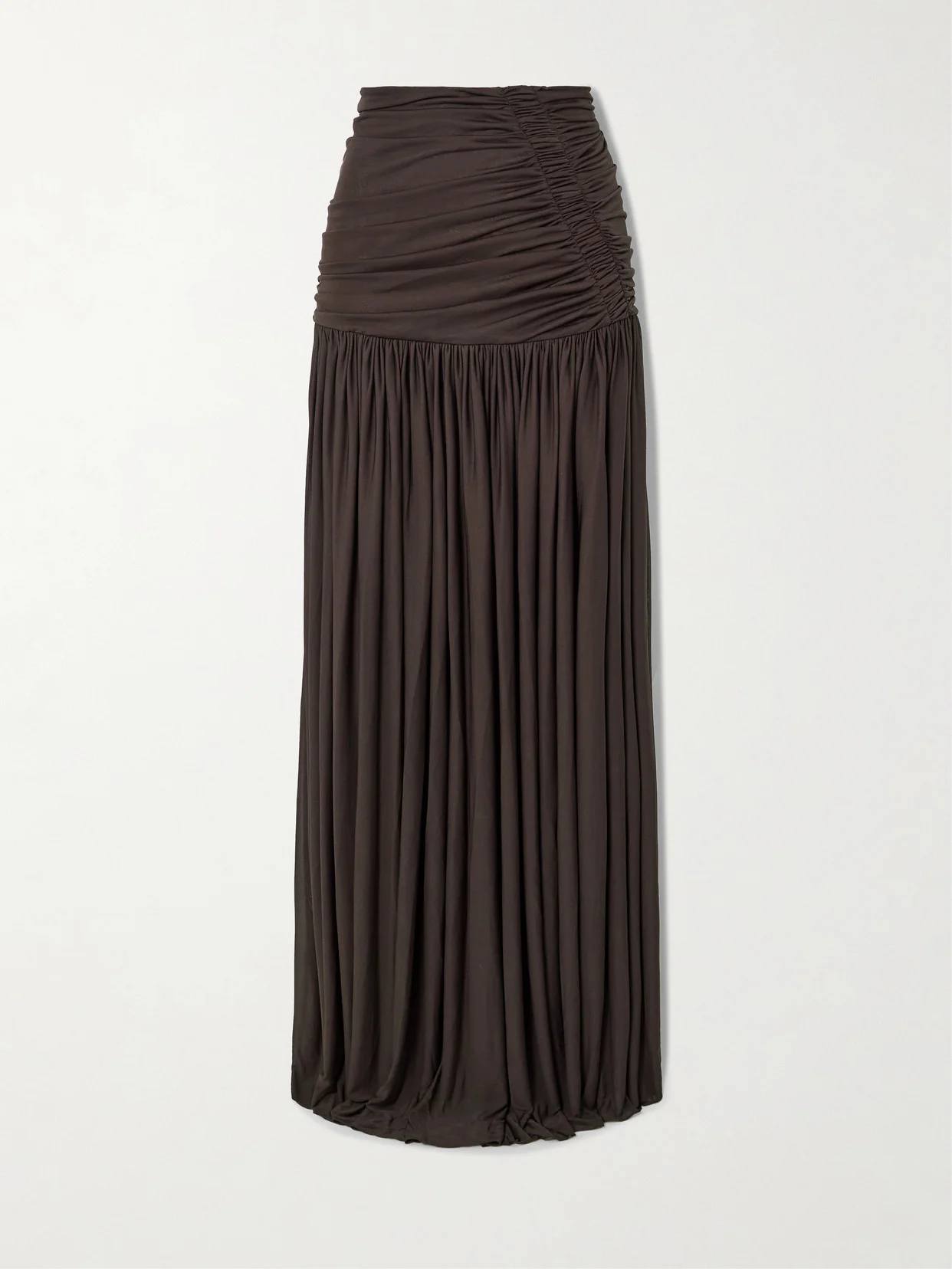 Orion Ruched Gathered Jersey Maxi Skirt - 1
