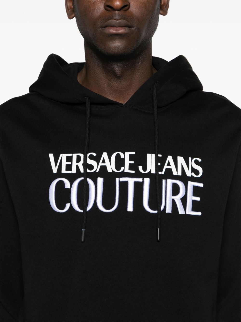 logo-embroidered cotton hoodie - 5
