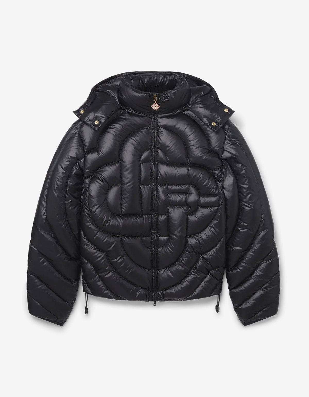Casablanca Black Monogram Quilted Nylon Puffer Jacket - 1