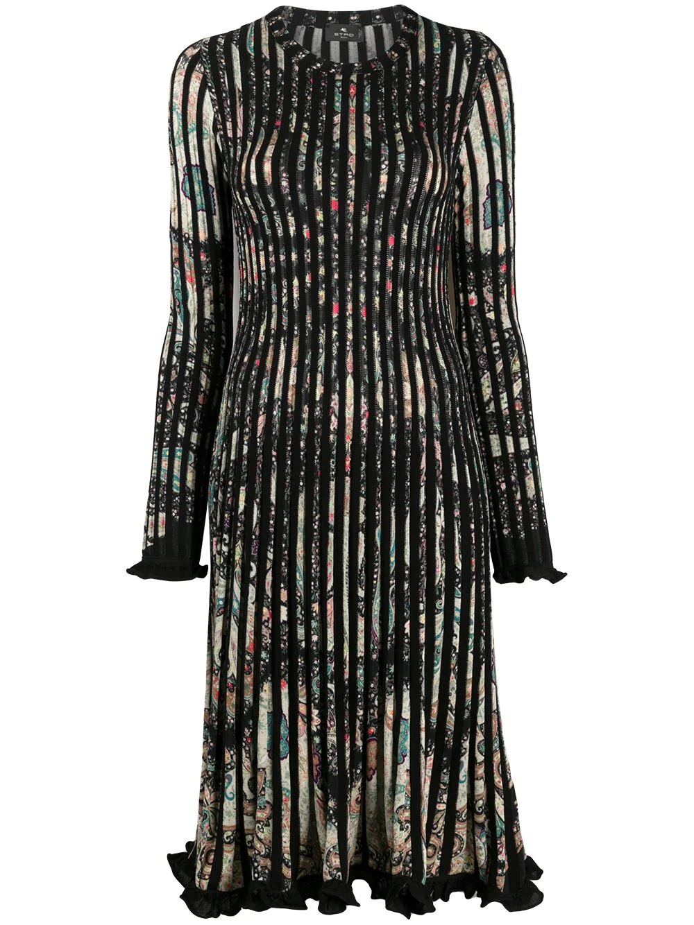 paisley print pleated dress - 1