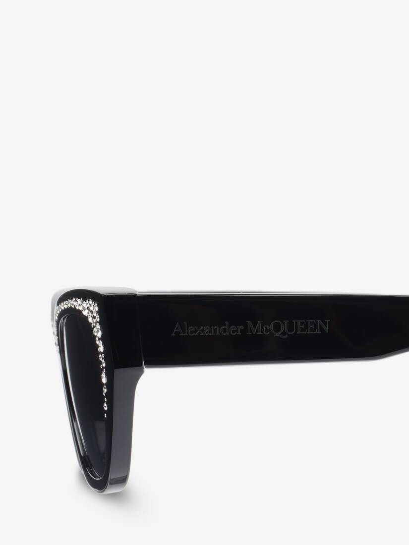 Women's Pavé Jewelled Sunglasses in Black/grey - 5