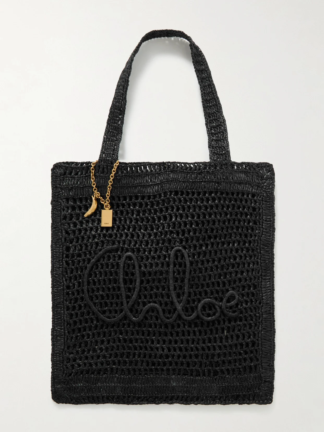 Summer Banana Embellished Crocheted Embroidered Faux Raffia Tote - 1