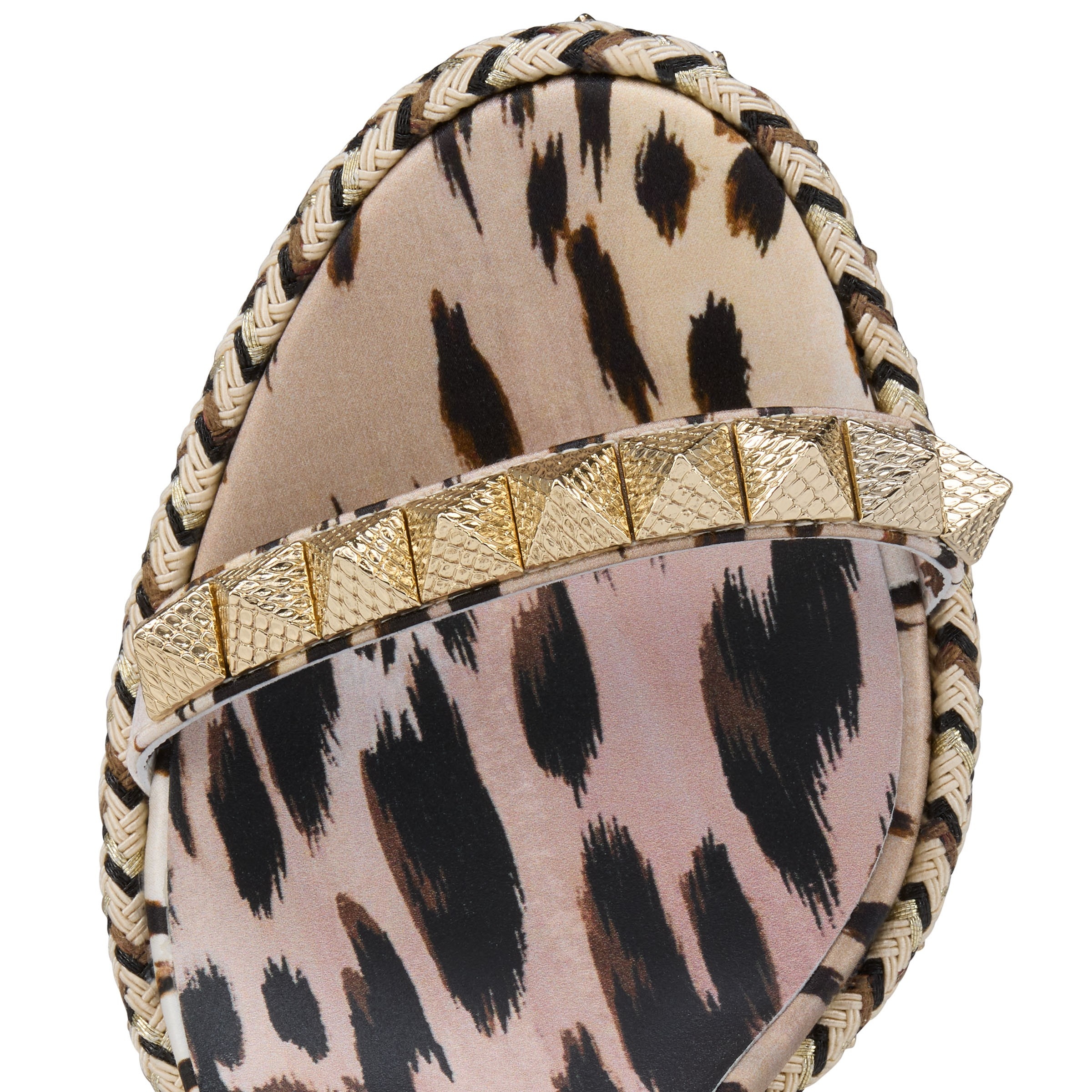 サンダル・ミュール Pyraclou 110 leopard-print satin espadrilles Pyraclou - 110 mm Espadrilles - Patent calf leather - Leche