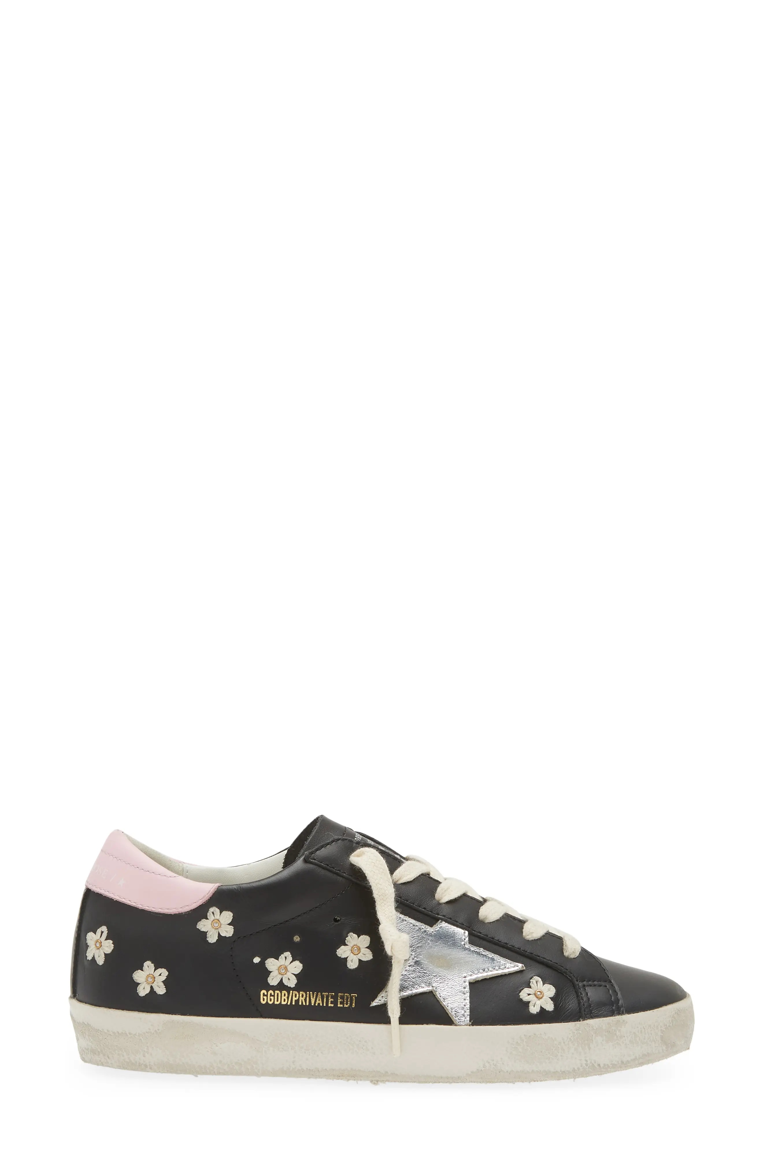 Super-Star Low Top Sneaker in Black/Silver - 3