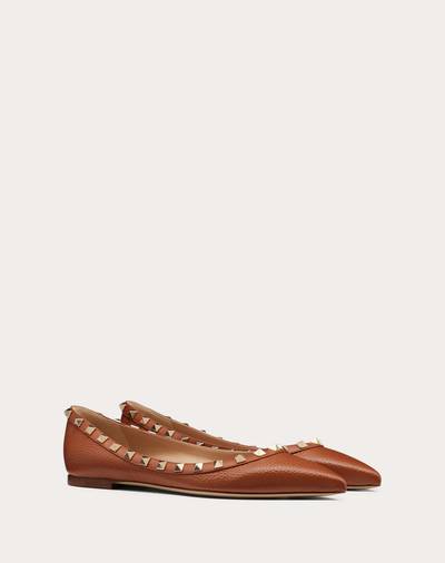 Valentino Rockstud Grainy Calfskin Ballet Flat outlook