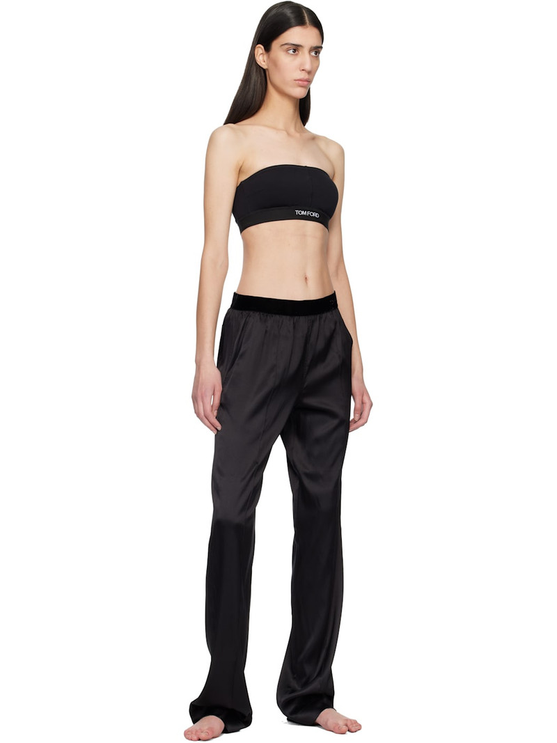 TOM FORD Black Stretch Silk Satin PJ Lounge Pants outlook