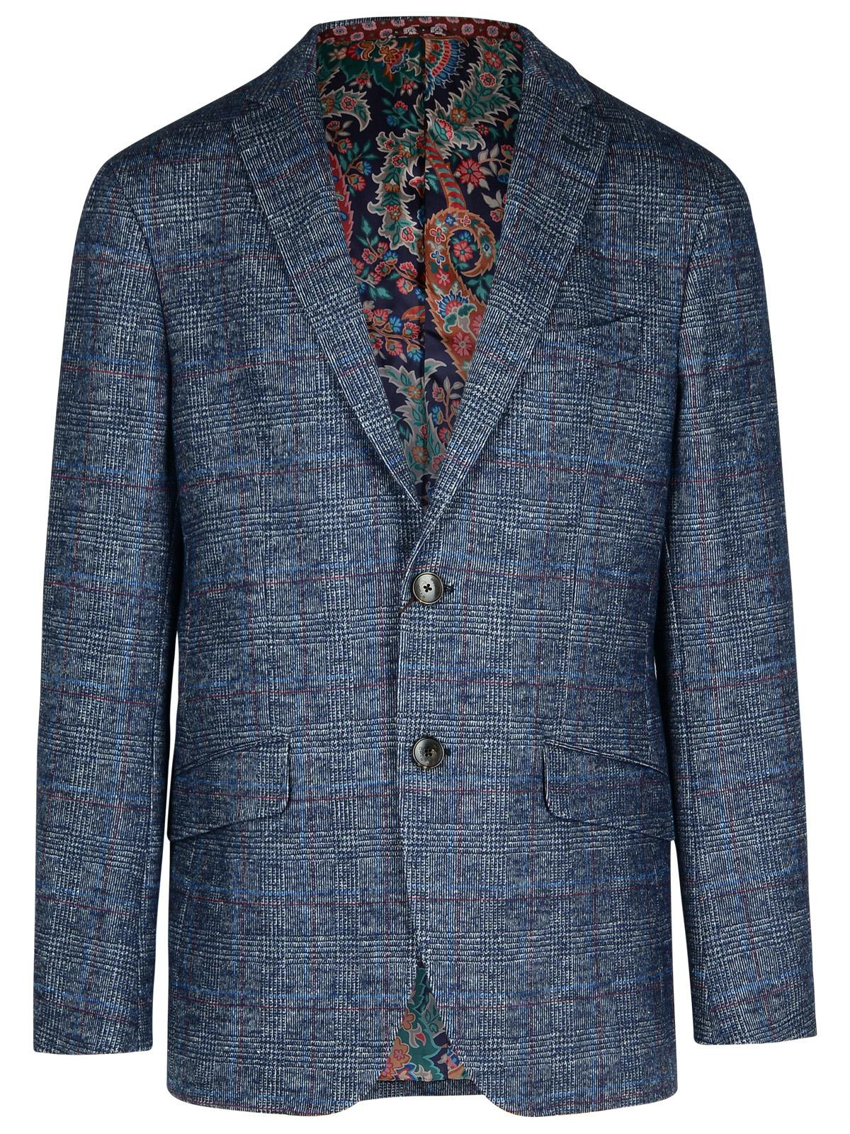 Etro 'Roma' Blue Wool Blend Blazer Men - 1