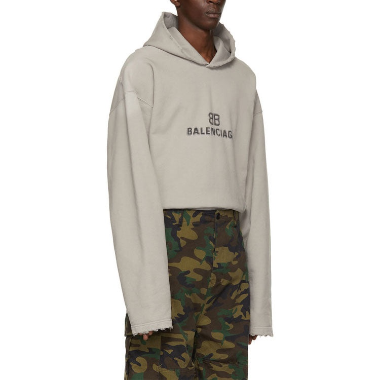 Balenciaga BB Pixel Print Hoodie 'Grey' 661711TKVF68174 - 4