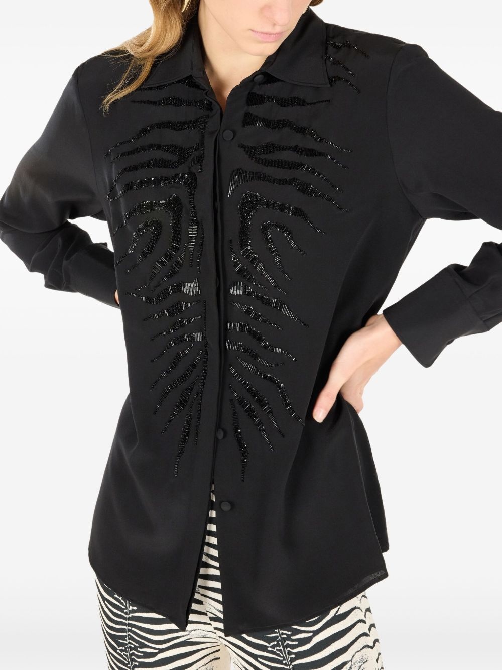 sequin-embellished shirt - 5