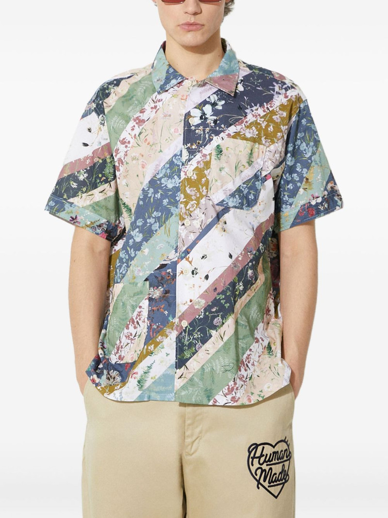 floral-patchwork short-sleeve shirt 1