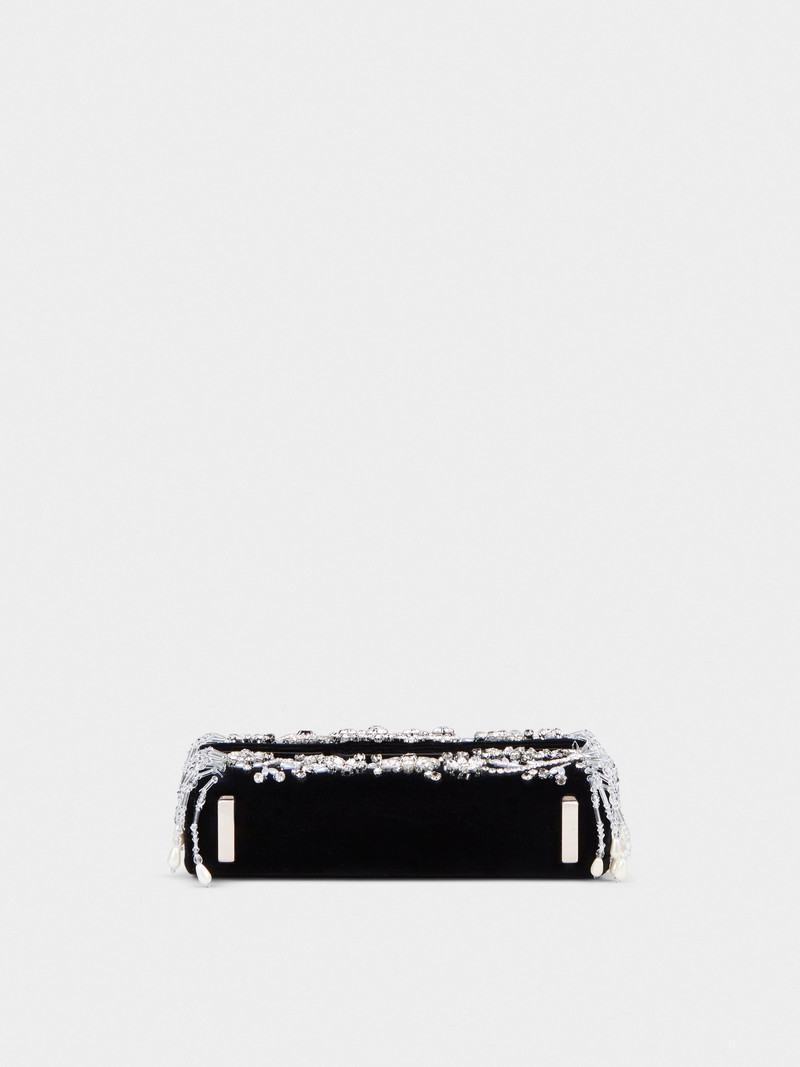 Ramage Jewel Mini Flower Strass Buckle Clutch Bag in Velvet 5