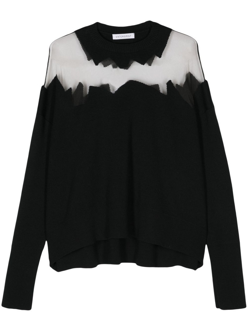 semi-sheer panel sweater 1
