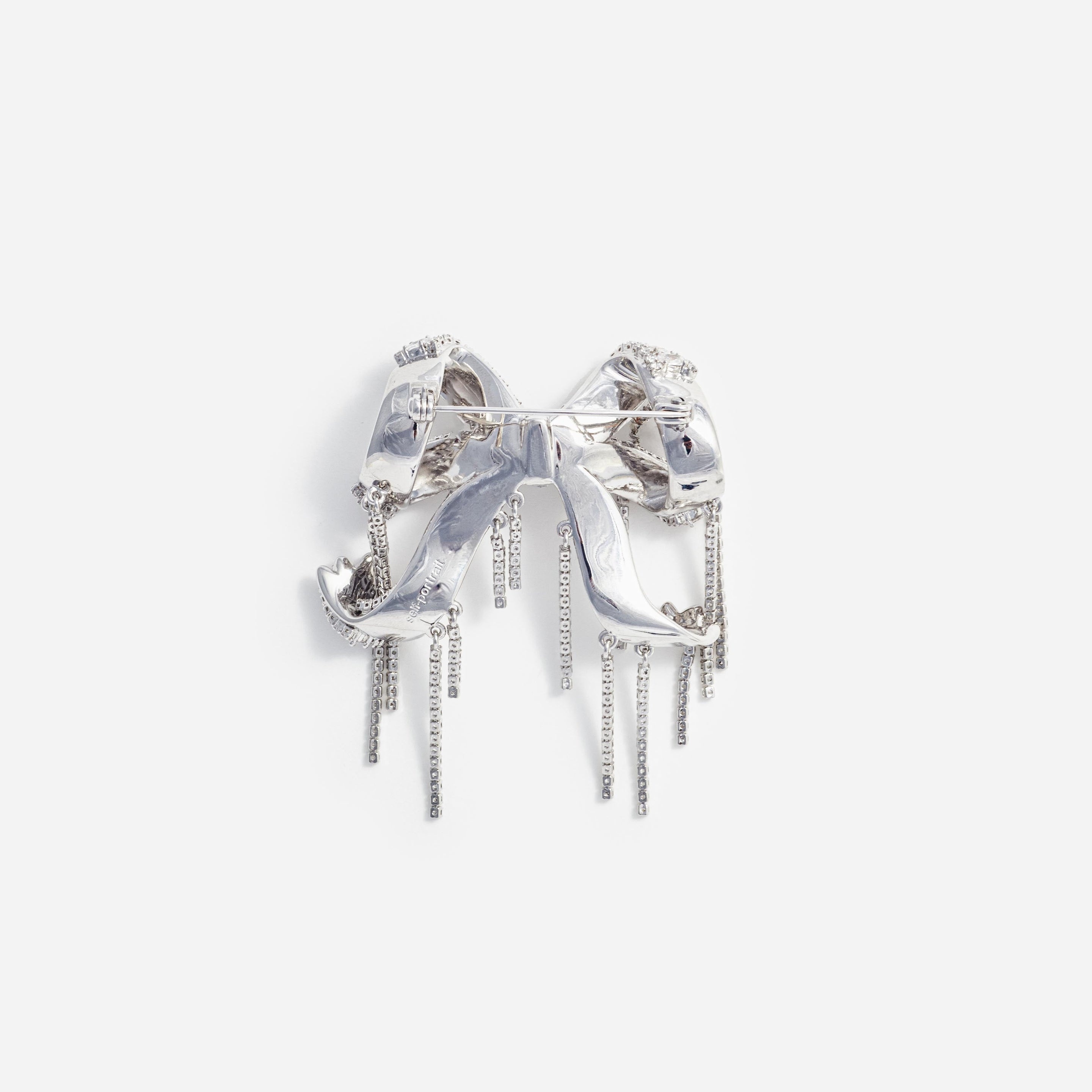 Crystal Embellished Bow Brooch - 2