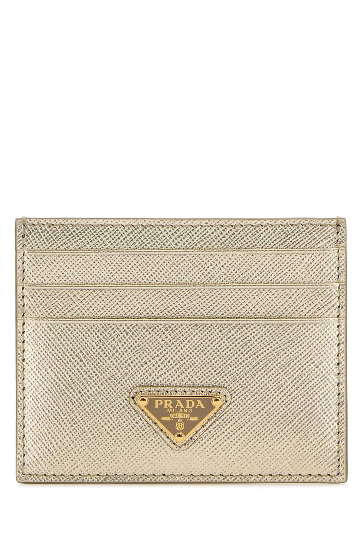 Prada Women Gold Leather Card Holder - 1