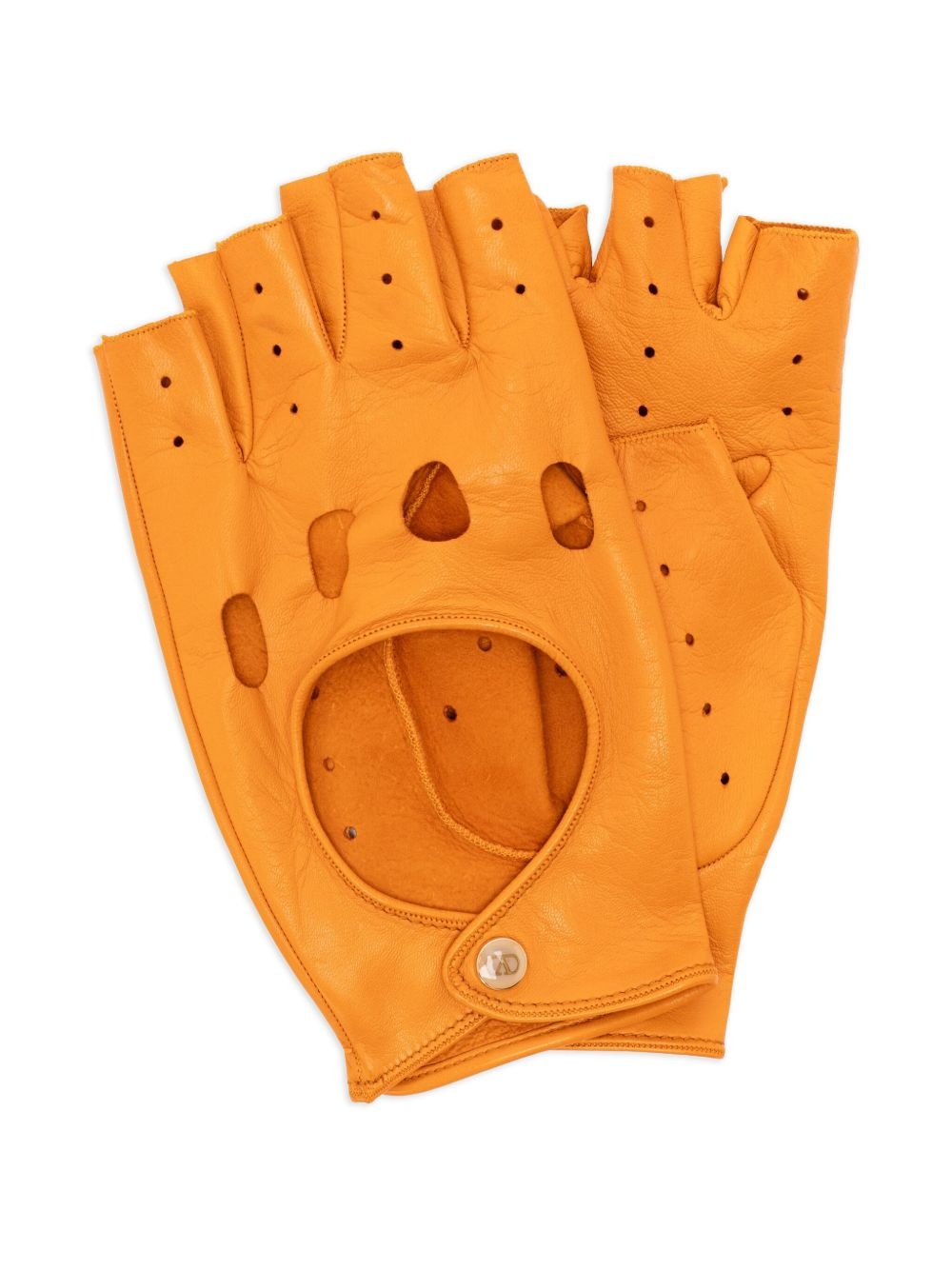 leather fingerless gloves - 1