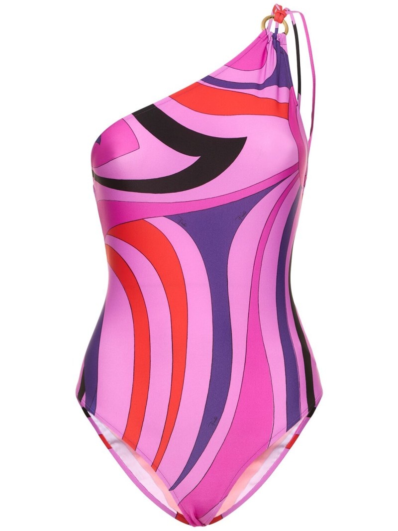 Printed lycra one piece swimsuit - 1