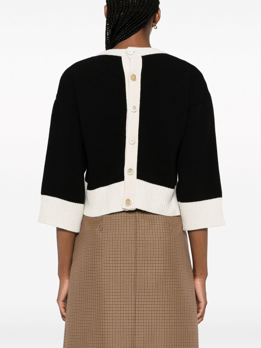 logo-intarsia cropped jumper - 4
