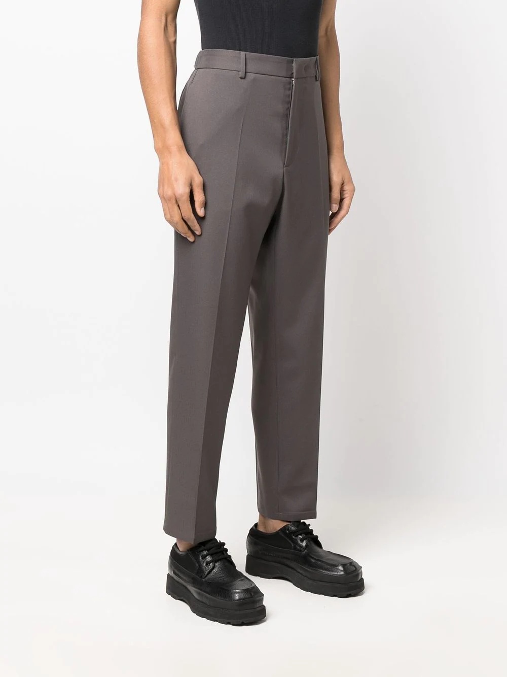 cropped straight-leg trousers - 3