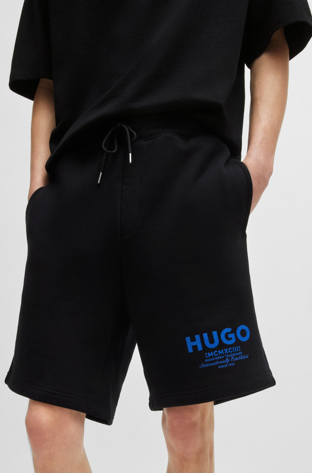LOOSE-FIT SHORTS IN COTTON TERRY WITH LOGO PRINT - 3