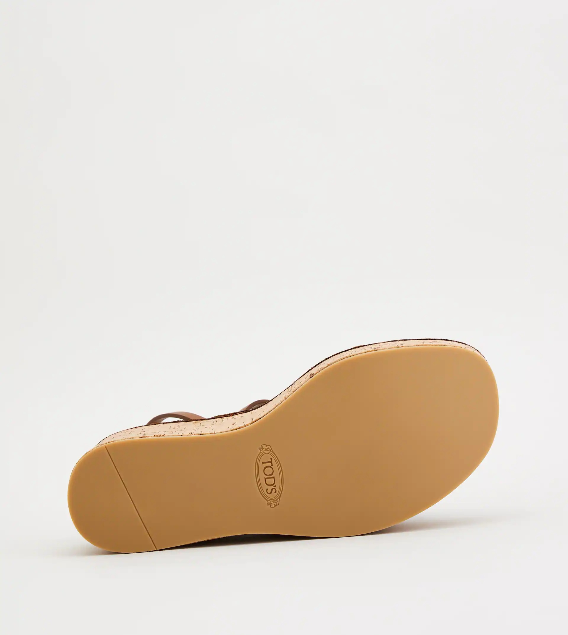 WEDGE SANDALS IN LEATHER - BROWN - 5