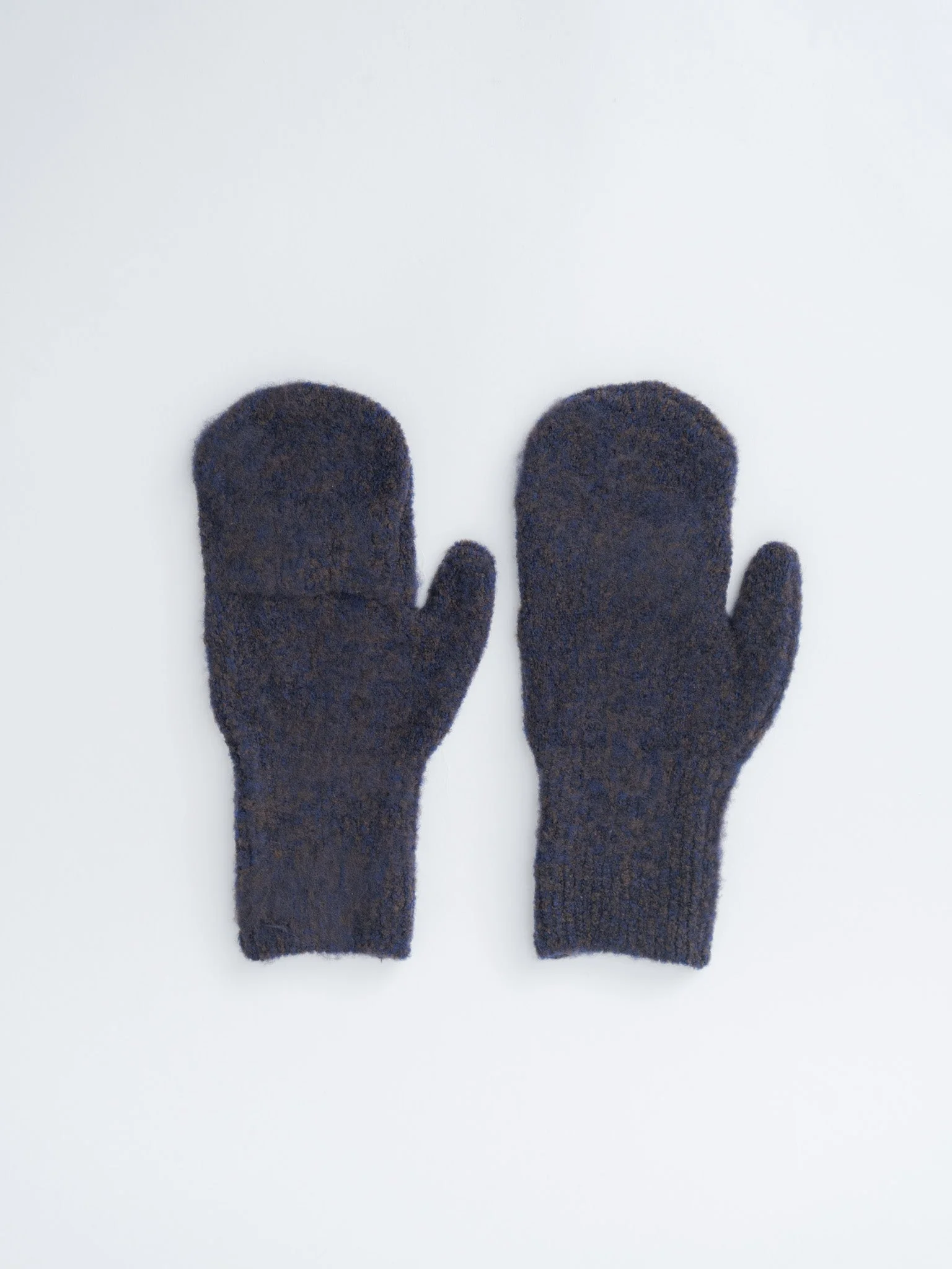 3-Color Mix Boucle Mitten - Navy - 1