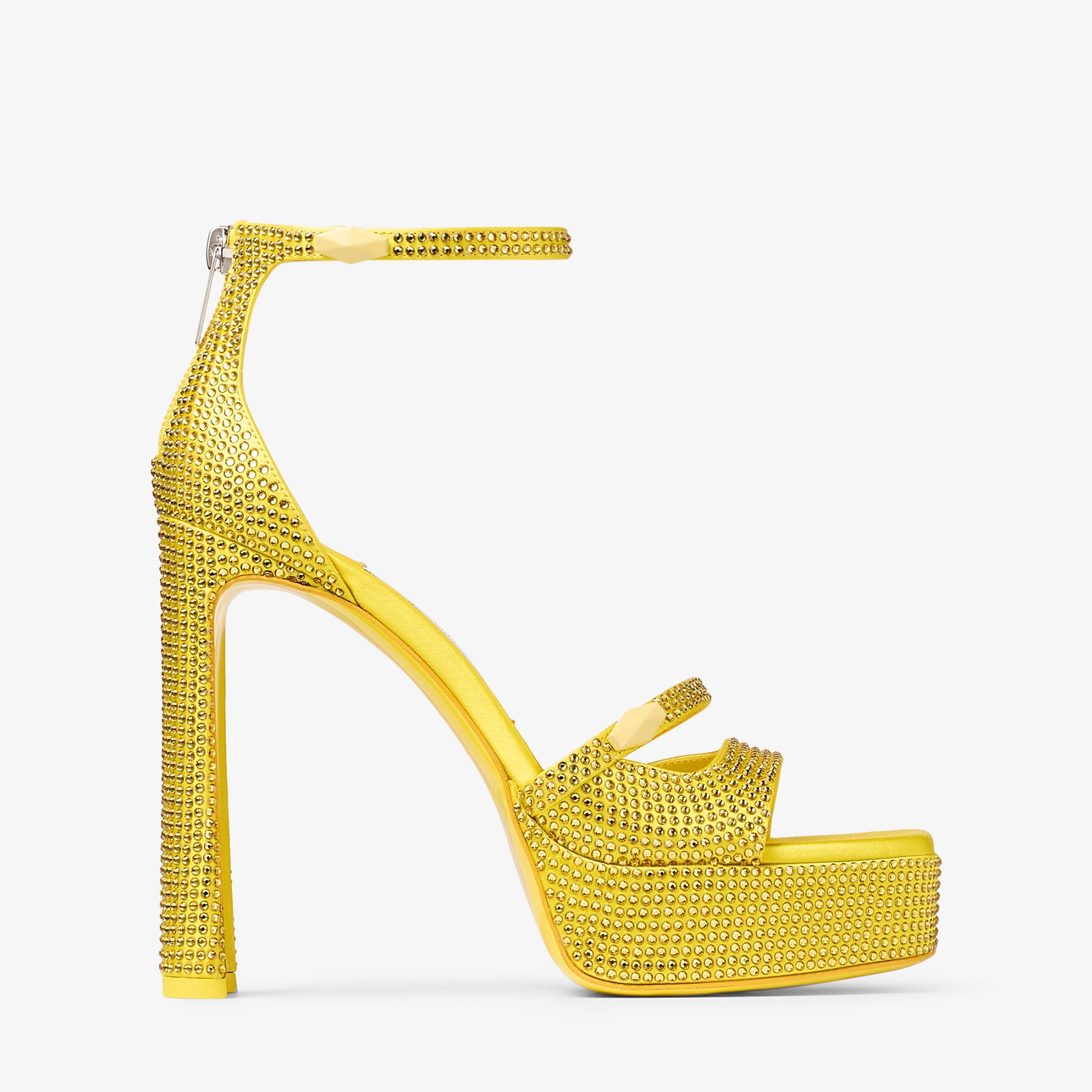 Claressa Platform 125
Canary Satin Crystal Platform Sandals - 1