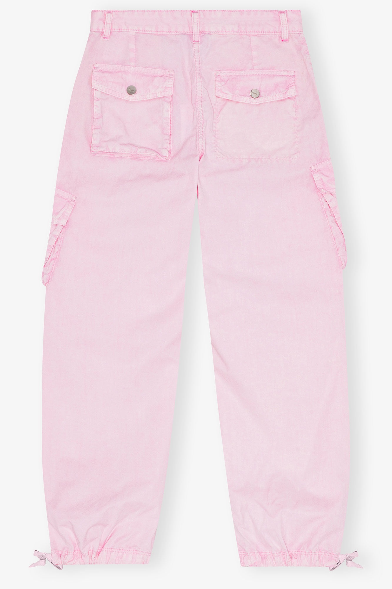 PINK WASHED COTTON TWILL PANTS - 6