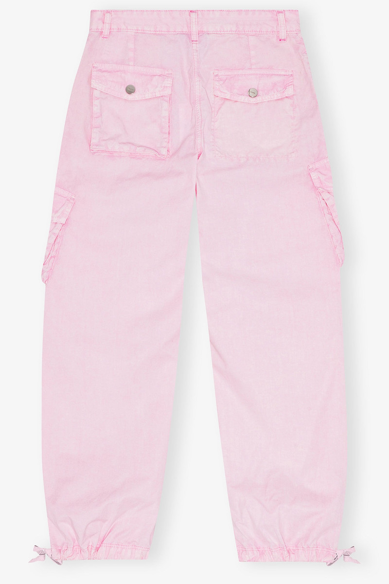 PINK WASHED COTTON TWILL PANTS 6
