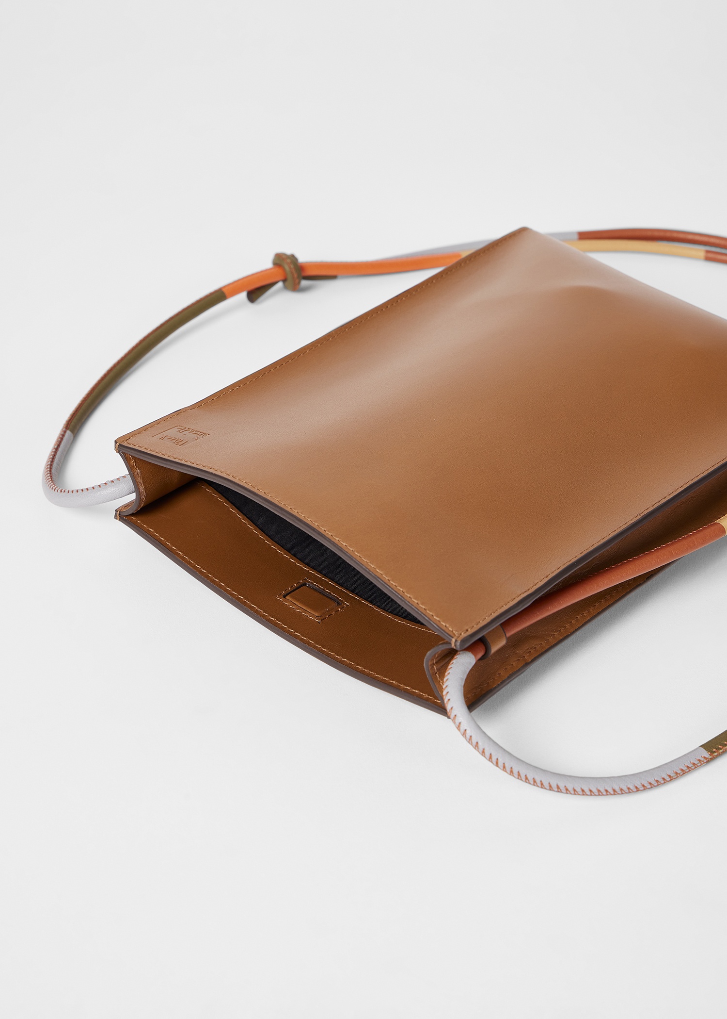 Tan Leather Cross Body Phone Bag - 4