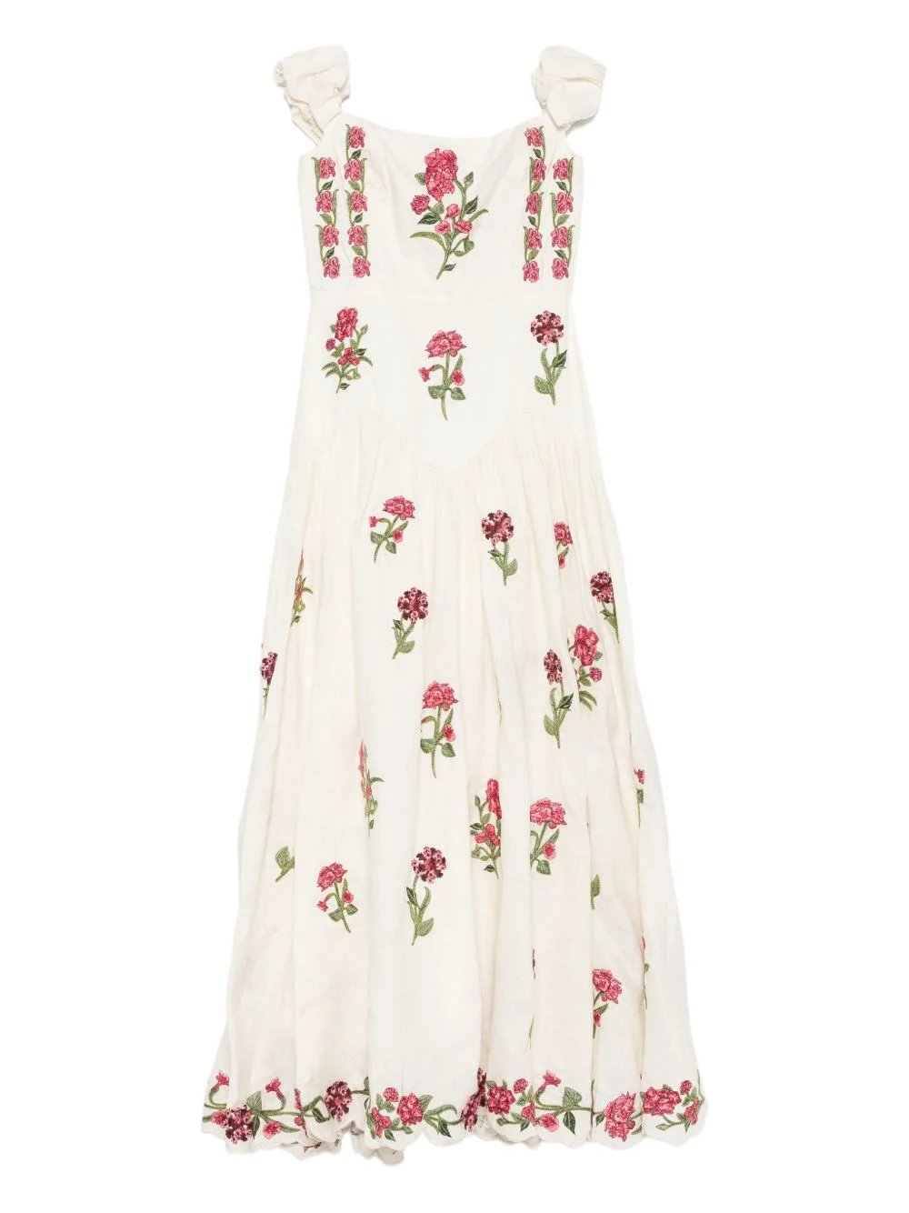 Siembra Quebrada floral-pattern off-shoulder dress - 1