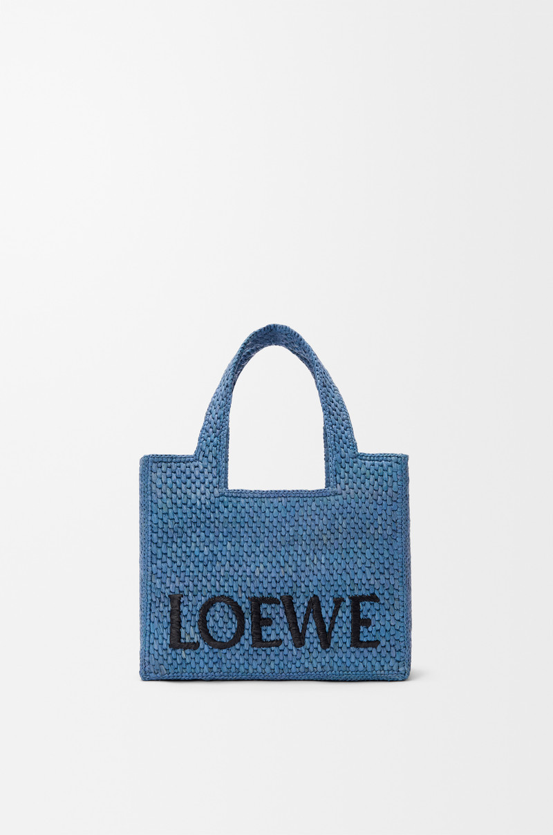 Mini LOEWE Font tote in raffia 1