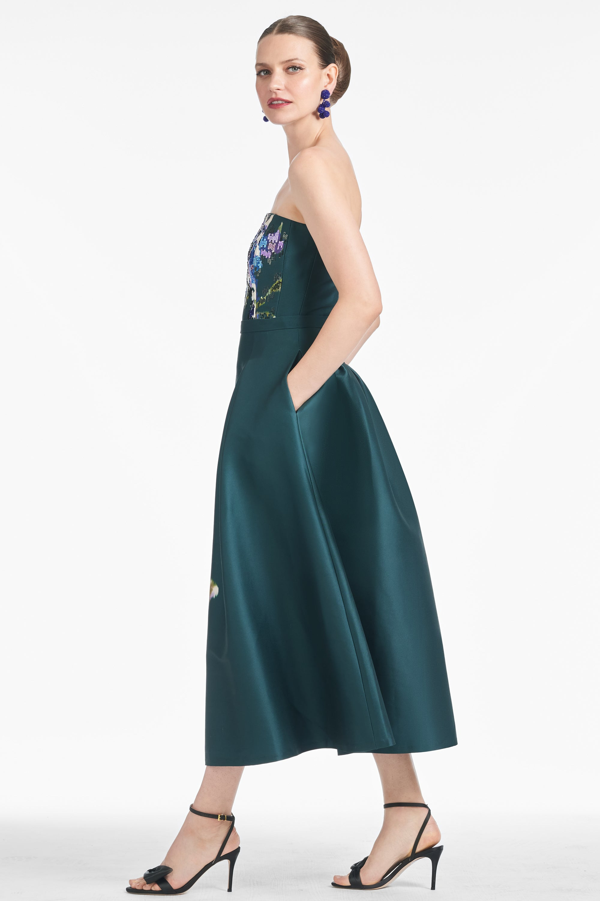 Shay Dress - Forest Green Placement Ikat - 4