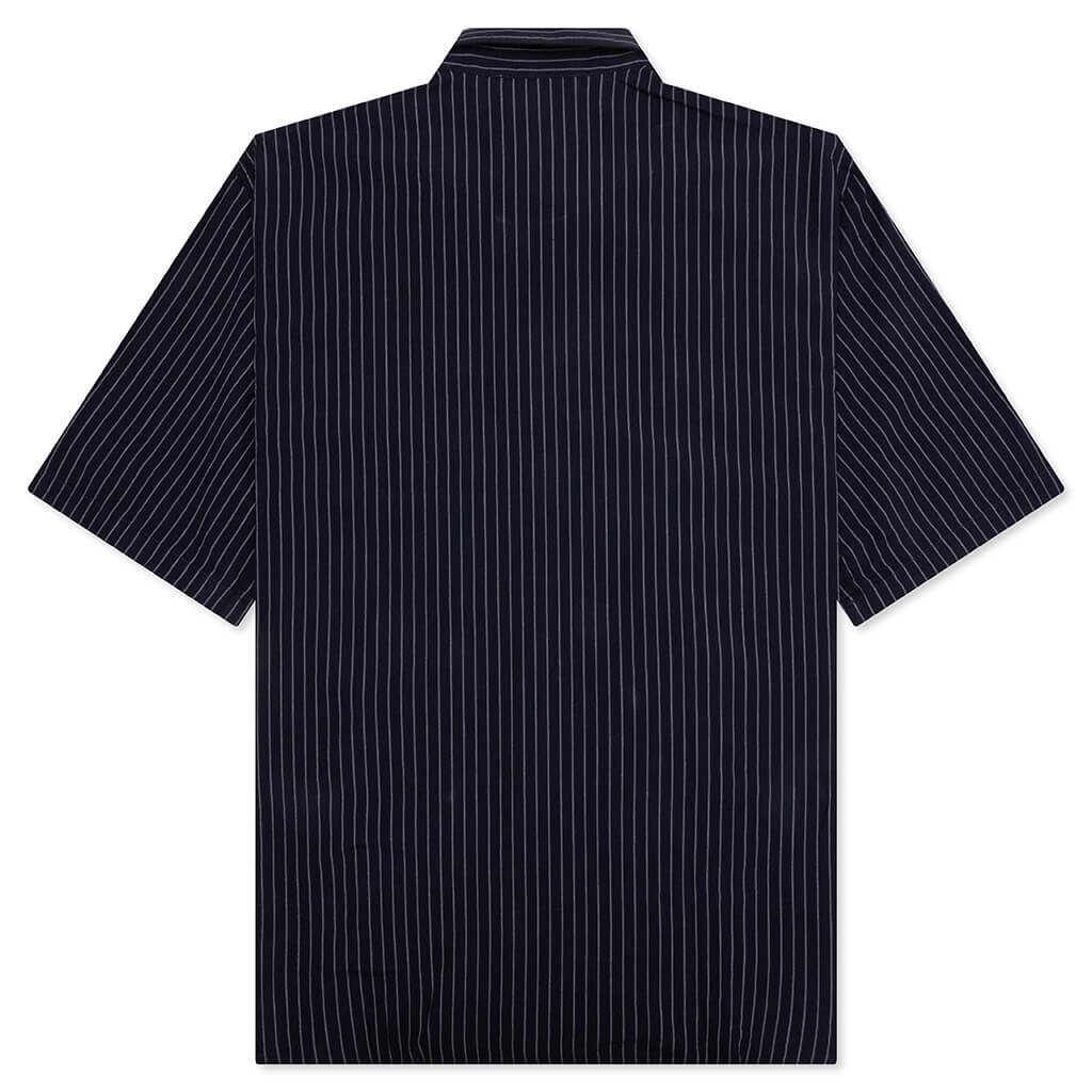 STRIPE BUTTON-UP SHIRT - NAVY/WHITE - 2