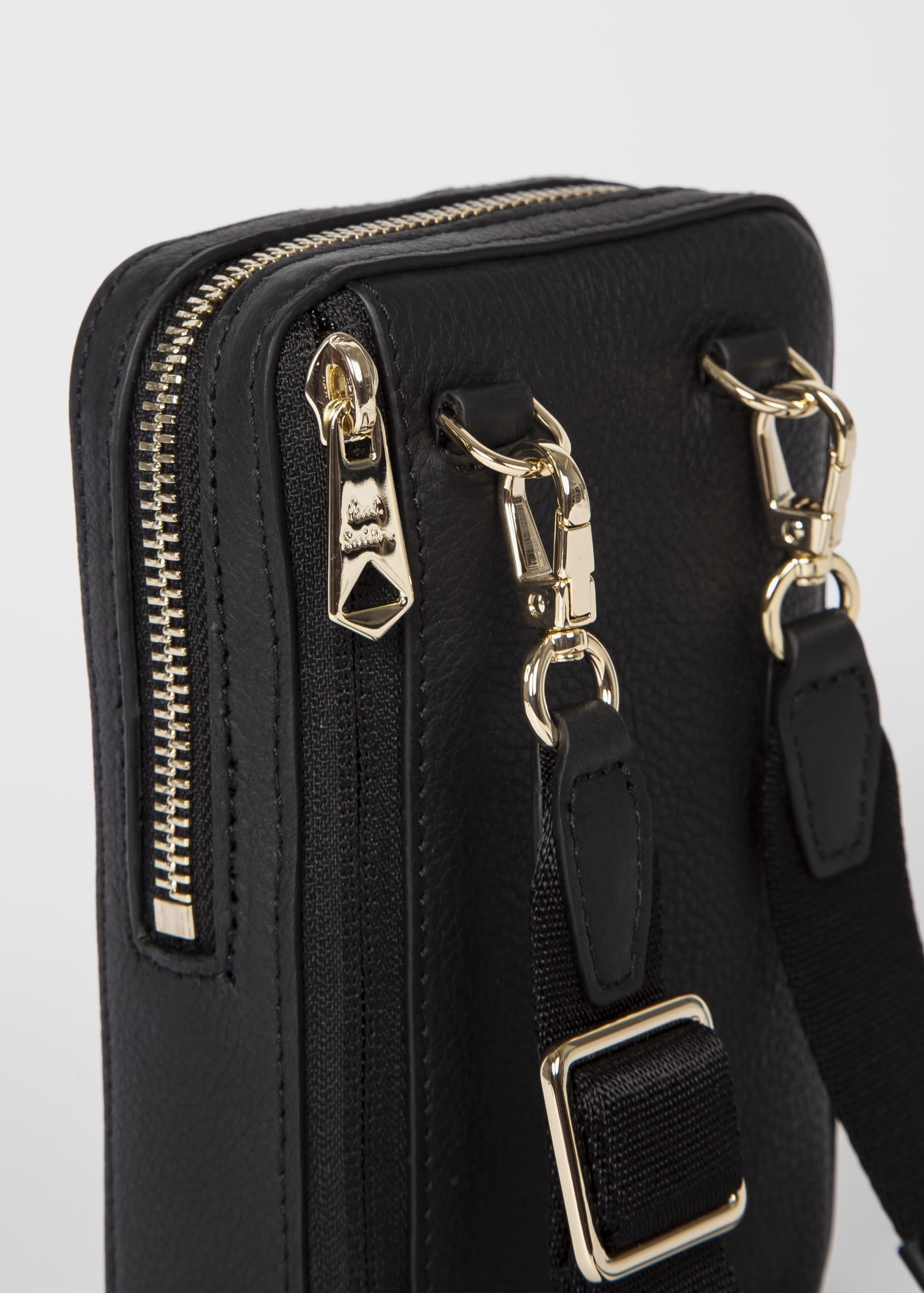 'Signature Stripe' Leather Neck Pouch - 5