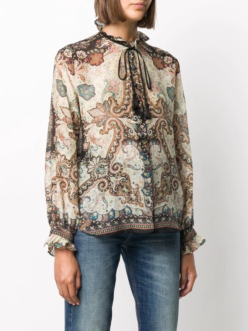 paisley print blouse - 3