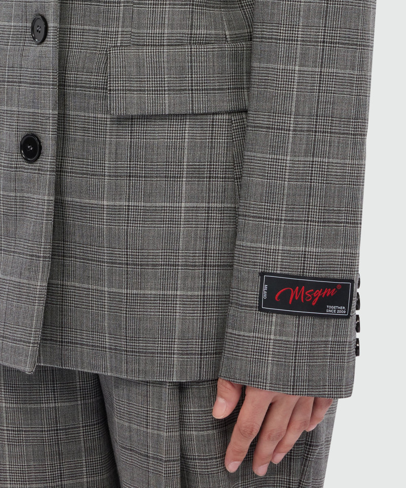 Prince of Wales wool single-breasted jacket. 4