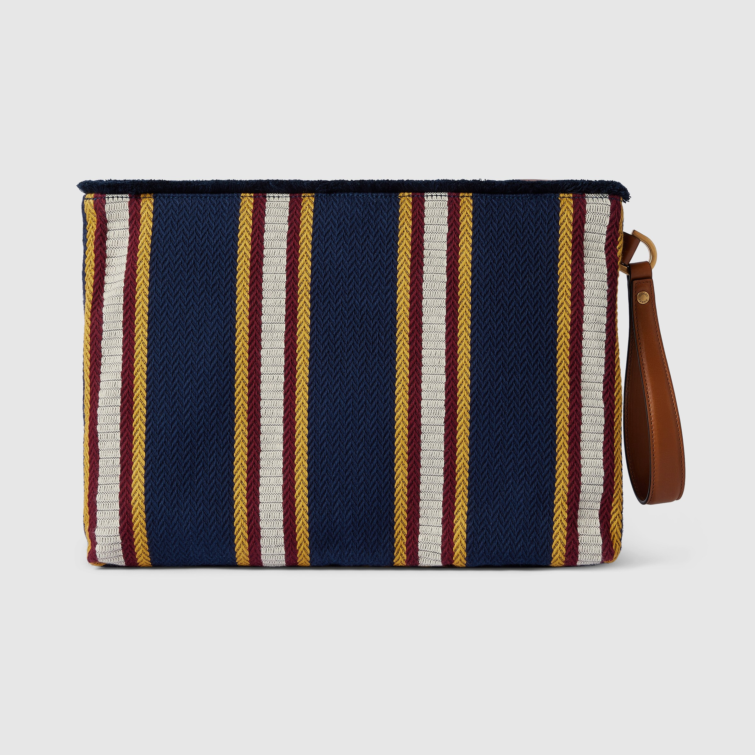 Large embroidered canvas pouch - 7
