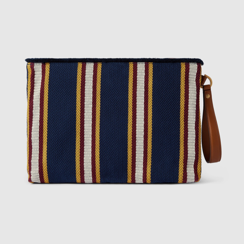 Large embroidered canvas pouch 7