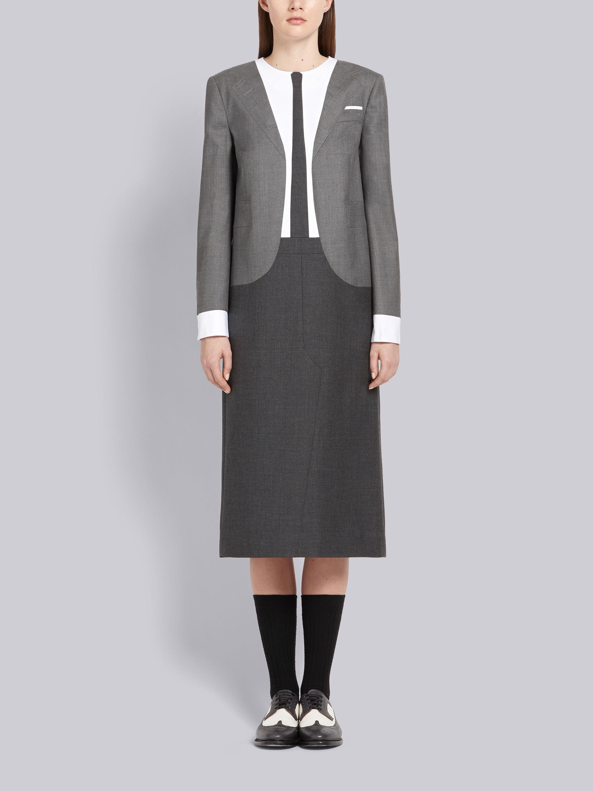 Trompe L'oeil Super 120s Suit Dress - 1