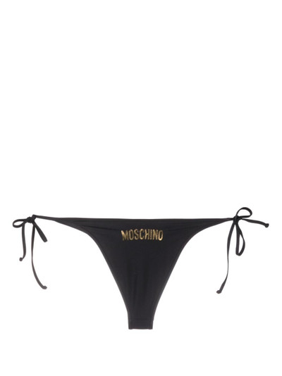 Moschino logo print side-tie bikini bottoms outlook