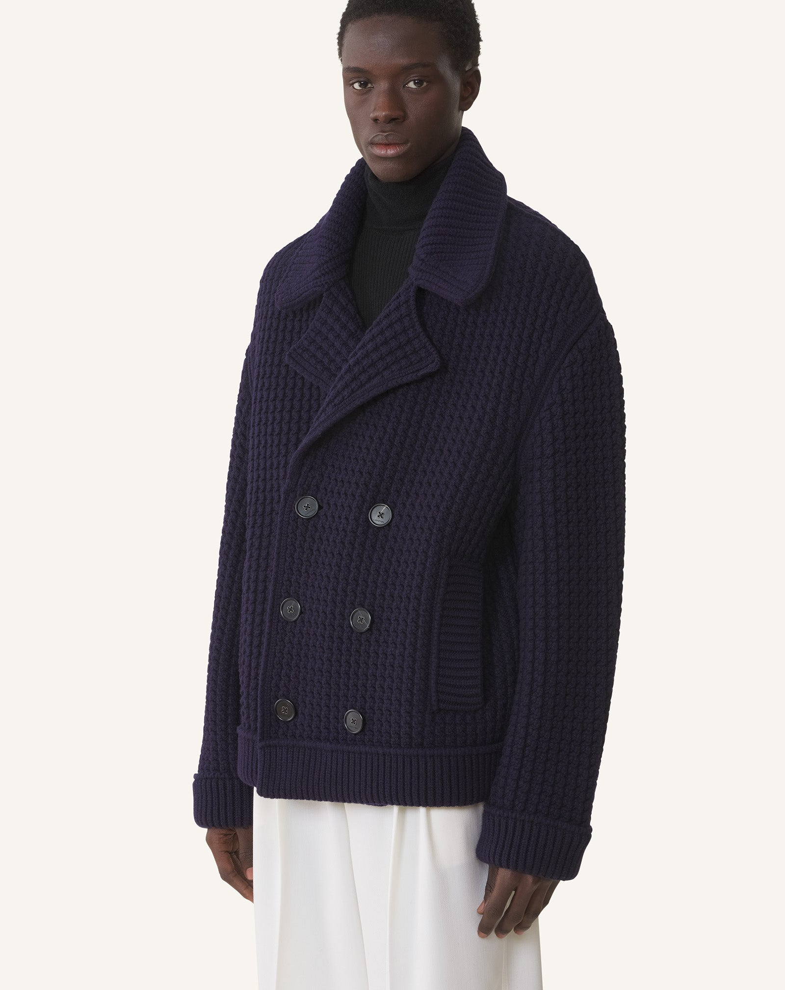 RELAXED-FIT WOOL PEACOAT - 3