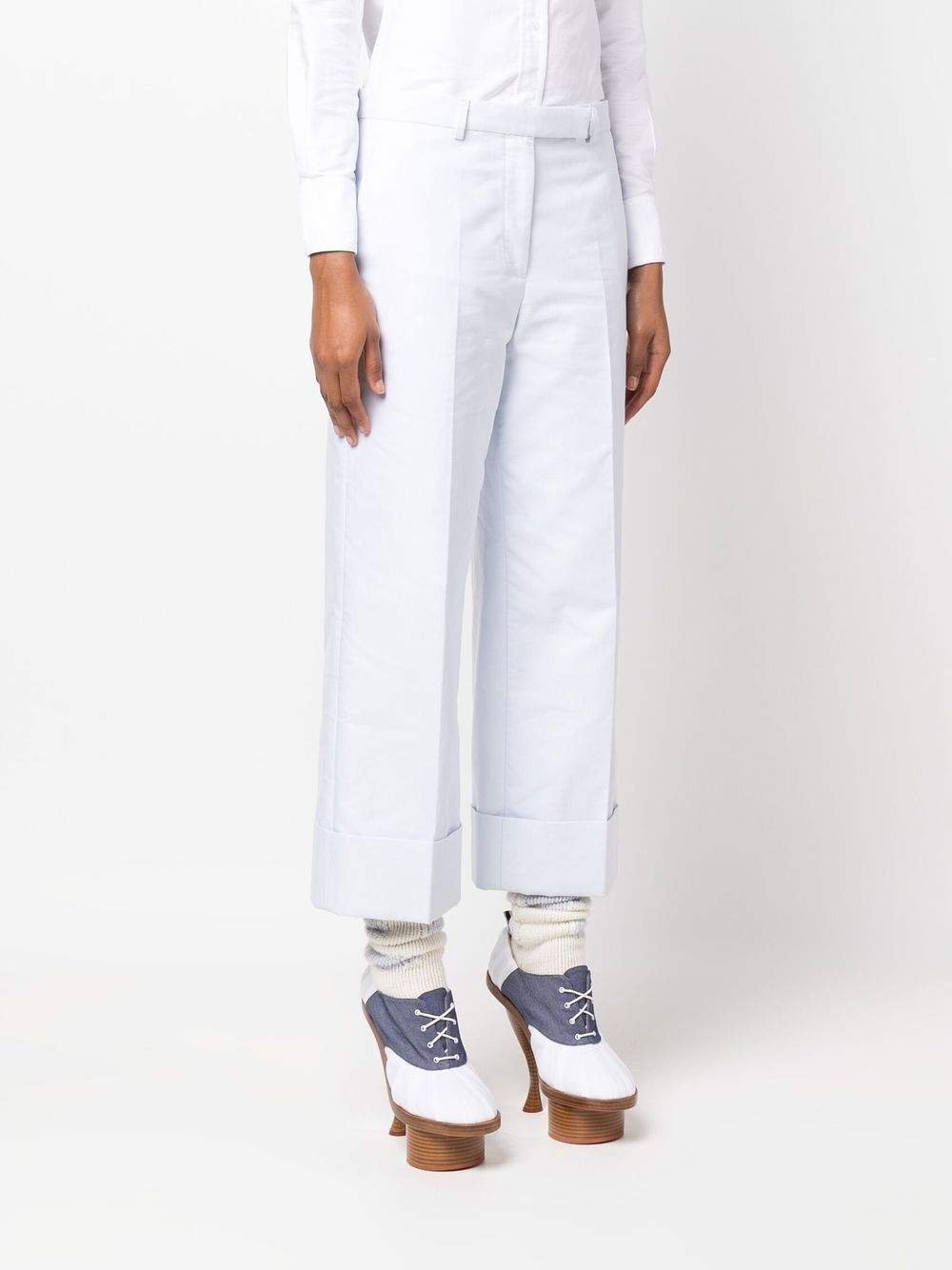 Sack tailored cotton cropped trousers - 3