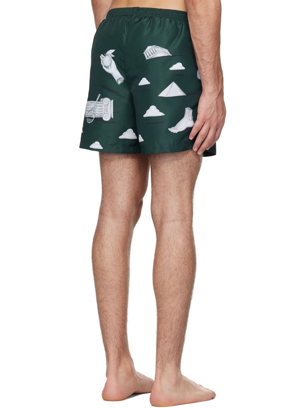 Green Printed Swim Shorts - 3